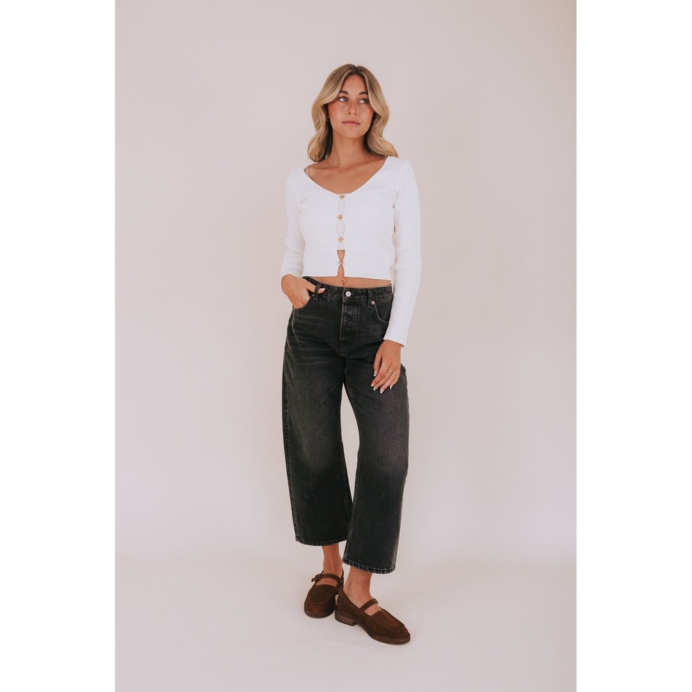 We The Free Deep Trance Dropped Boyfriend Jeans Cropped Barrel Size 24